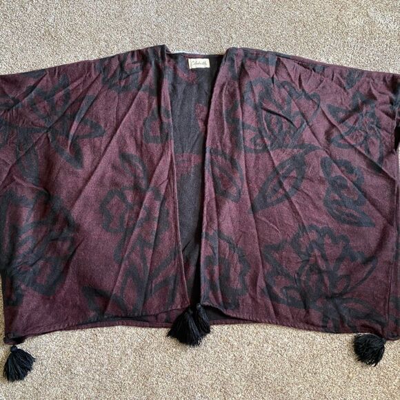 Cleobella Sevigny Capelet Sweater Poncho Open Front Tassels Womens One Size - Picture 1 of 8